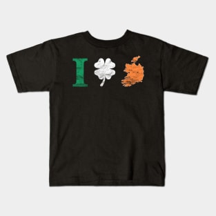 I Love Ireland Shamrock Irish Colors Gift Kids T-Shirt